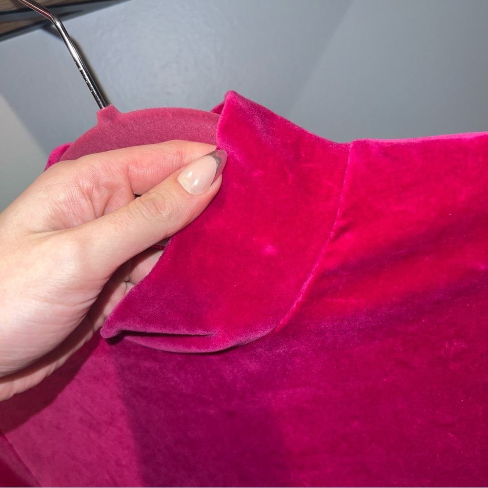1990s Vintage Michael Kors Hot Pink Velour Mini Dress - Size Small - Picture 9 of 11